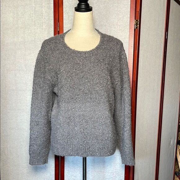 Elie Tahari Charcoal Gray Women's Pullover Crewneck Sweater (Size: Medium) - Picture 4 of 15